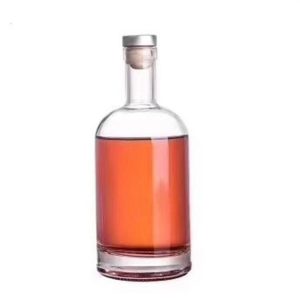 700ml and 750ml luxury round Gin liquor glass bottle with cork