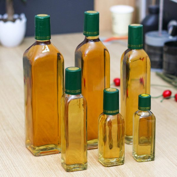 clear oil bottles