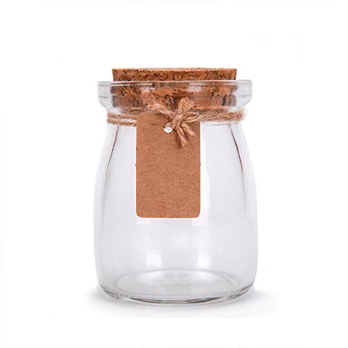 pudding glass jar with cork