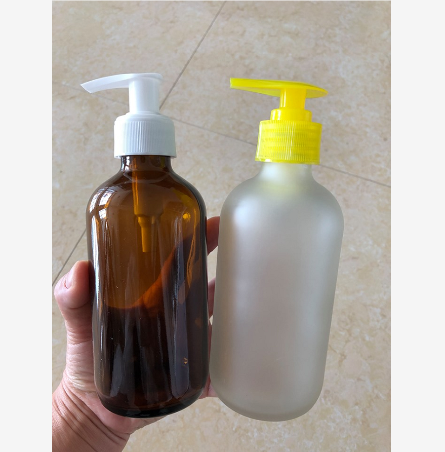 Download Wholesale 8oz amber Shampoo liquid soap glass bottle with ... Yellowimages Mockups