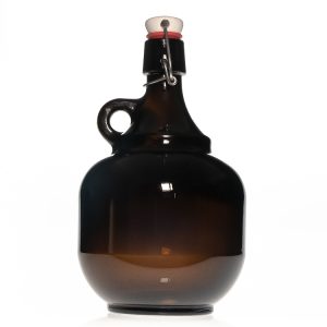 Amber 1L 2L beer growler stout beer glass bottle with swing top