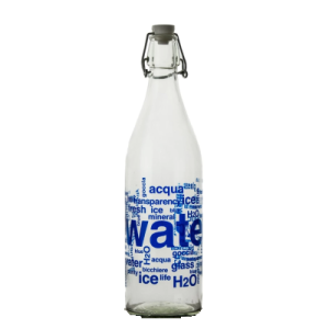 1L still water crystal glass bottle swing top