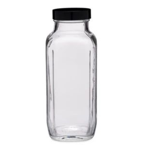 8oz French square glass bottle