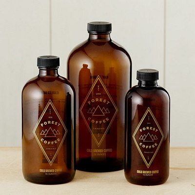 amber glass coffee bottles