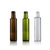 250ml round Olive oil bottle in clear green and amber color
