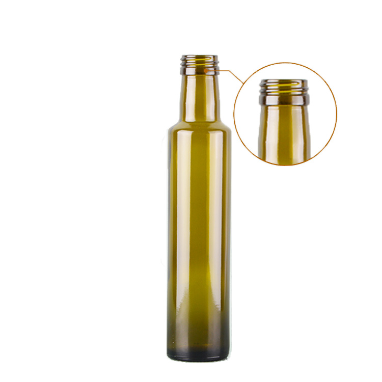 250ml Round Green Olive Oil Glass Bottle Glass Bottle And Jars Wholesale Myeasyglass