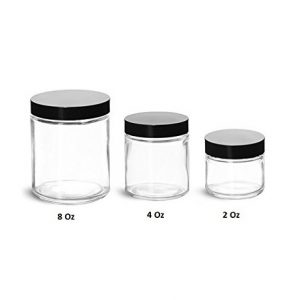 Round 6oz glass jar with plastic cap