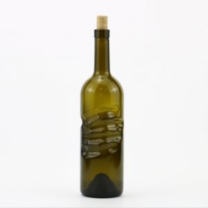 Unique style 750ml glass wine bottle with cork