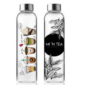 750ml water milk tea glass bottle with stainless cap