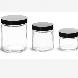 Round 2oz 4oz 8oz glass jar with plastic cap