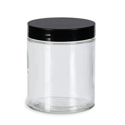 round 6oz glass jar plastic caps