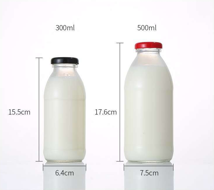 Wholesale 320ml glass milk bottle with lids Glass Bottle & Jars