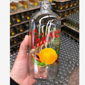 Boston round juice glass bottle custom label