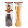borosilicate glass storage jars with bamboo lid