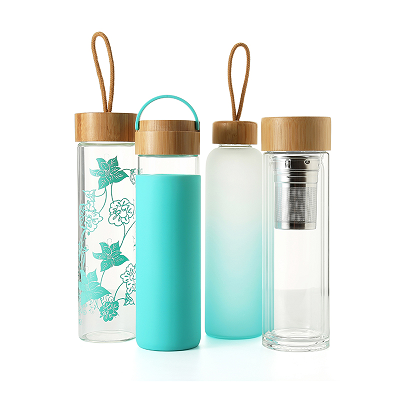 manufacturer for glass bottle with bamboo cap