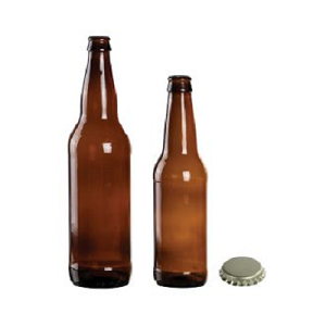 Amber beer bottles