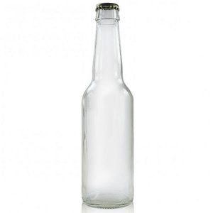 Unique white color glass beer brewery bottle
