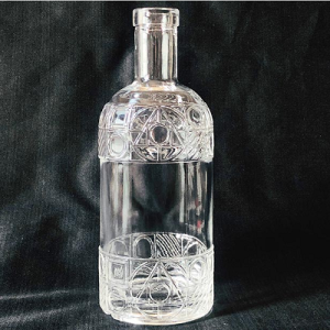 Glass beverage whiskey bottle