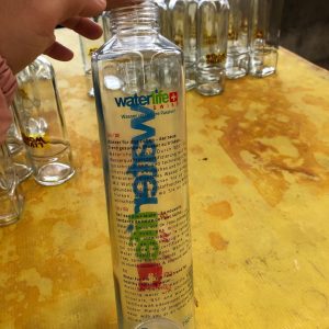 Voss glass water bottle