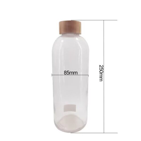 glass water bottle with Bamboo cap
