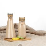 Triangle milk glass bottle