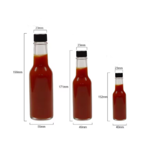 Hot sauce chilli paste glass bottle