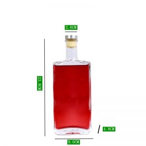 Square vodka liquor glass bottle