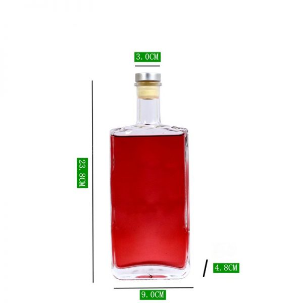 500ml square liquor bottle size