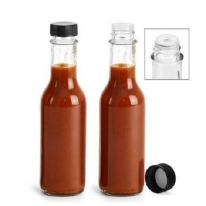 hot sauce glass bottle with dripper