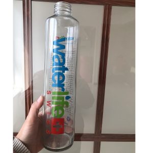 Tall and sleek water glass bottle