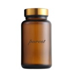 Amber frosted medicine glass bottle with screw cap
