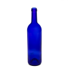 Custom blue 750ml wine glass bottle with cork