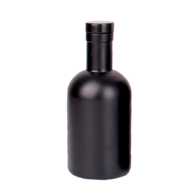 Download Matt black 200ml glass vodka bottle with cork - Glass Bottle & Jars Wholesale - MyEasyGlass