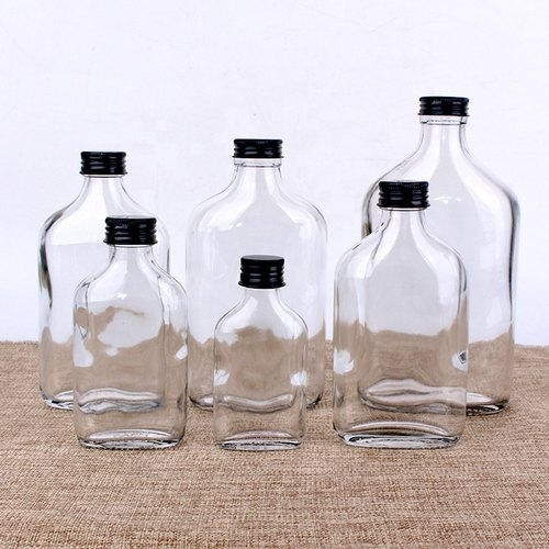 flat glass bottles all sizes
