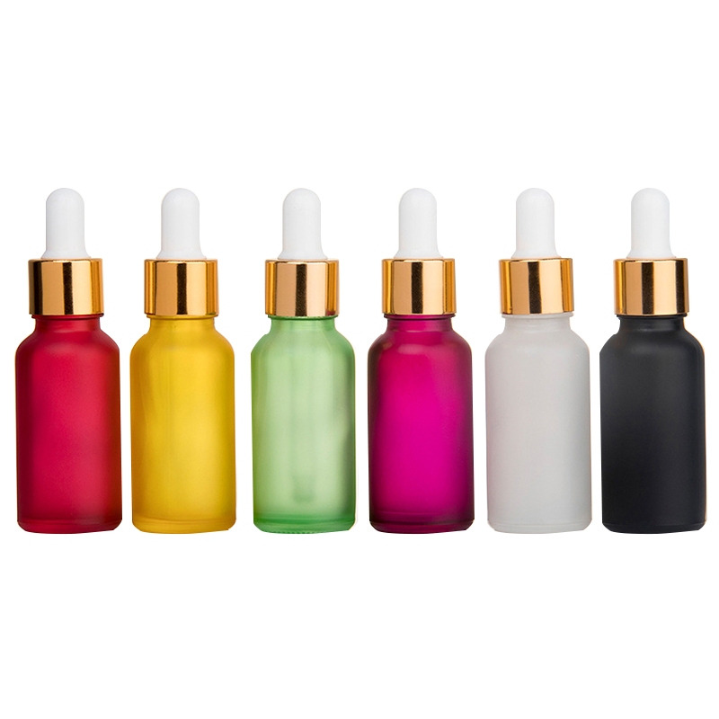 Hair oil glass bottle with UV golden dropper - Glass ...