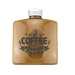 Flat square coffee glass bottle with printing