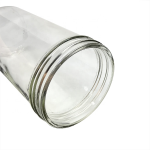 22oz bubble tea glass jar with tin lid straw and custom printing