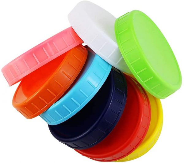 various colored plastic cap for mason jar