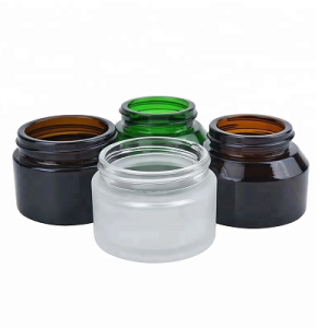 Dark amber 2oz 60ml cosmetic glass jar with gold lids