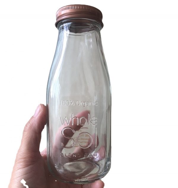 custom glass milk bottle