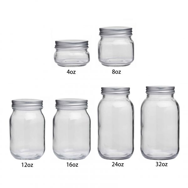mason glass jars in all sizes