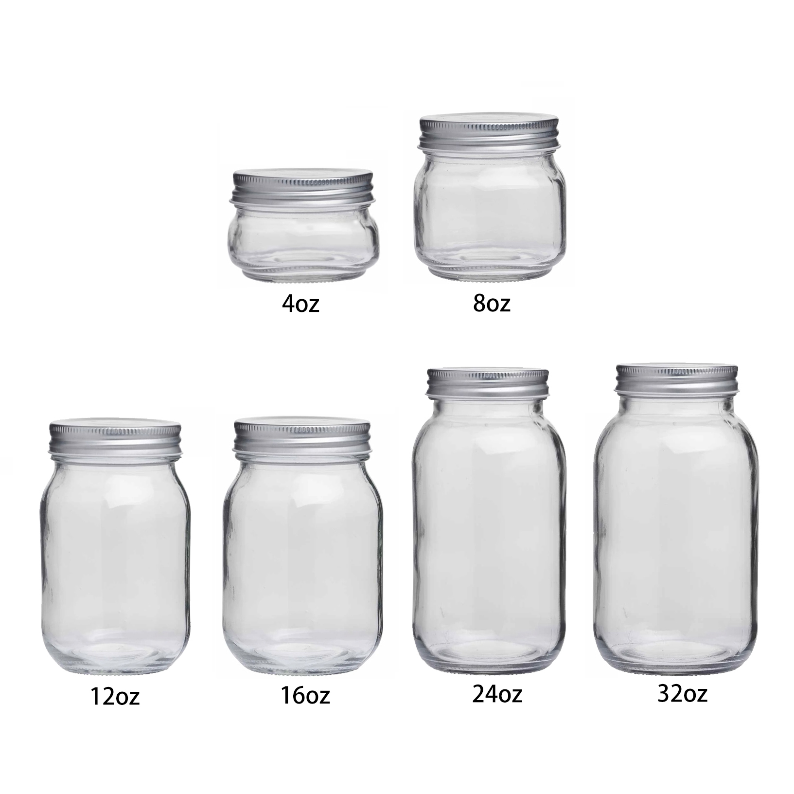 All size glass mason jars - Glass bottle manufacturer-MC Glass