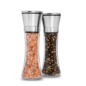 Stainless steel grinder top 180ml spice glass jar