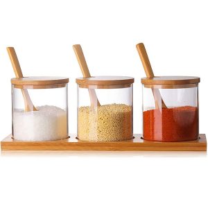 Borosilicate condiment container seasoning box set