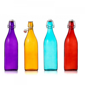 Custom colored glass swing top bottle 500ml 750ml 1000ml