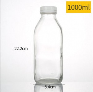 1000ml French square bottle plastic caps