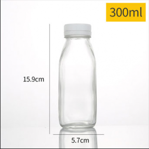 300ml French square bottle plastic caps