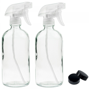 500ml Boston round glass bottle with spray and trigger