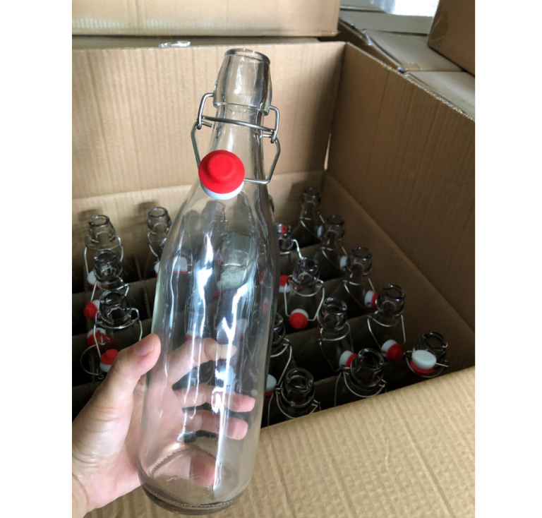 Custom colored glass swing top bottle 500ml 750ml 1000ml Glass Bottle