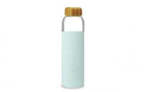 glass water bottles with bamboo lids